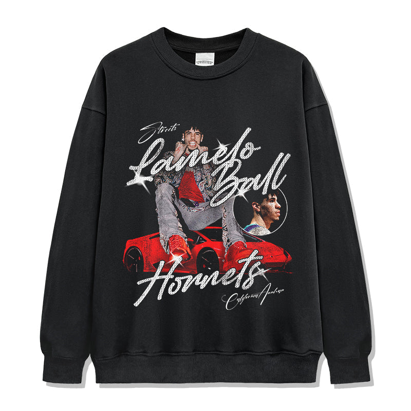 Three-ball Red Lamborghini LaMelo Ball Sweatshirt NBA 2024