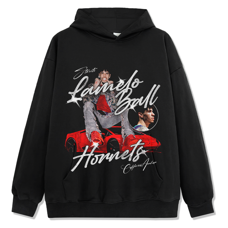 Three-ball Red Lamborghini LaMelo Ball HOODIE NBA 2024