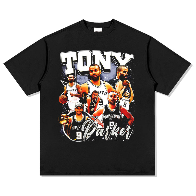 Washed black TEE NBA