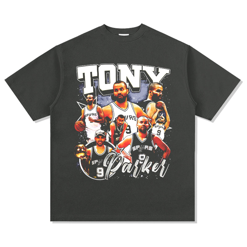 Washed black TEE NBA