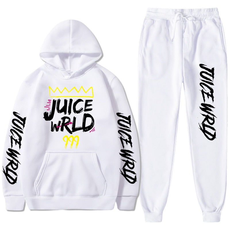 Juice WRLD Hoodies Pullover Joggers Sweatpants Casual Tracksuit Black typography