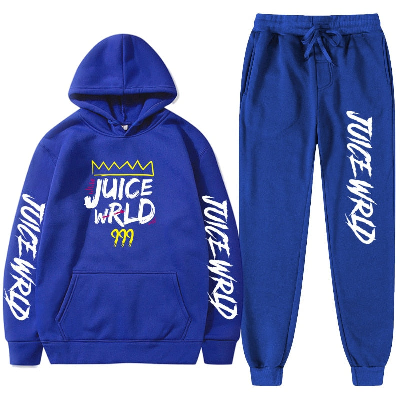 Juice WRLD Hoodies Pullover Joggers Sweatpants Casual Tracksuit Black typography