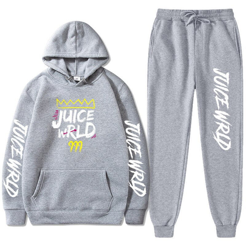 Juice WRLD Hoodies Pullover Joggers Sweatpants Casual Tracksuit Black typography