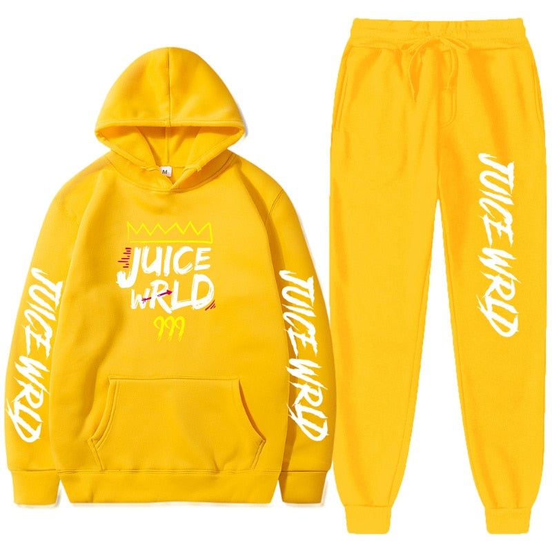 Juice WRLD Hoodies Pullover Joggers Sweatpants Casual Tracksuit Black typography