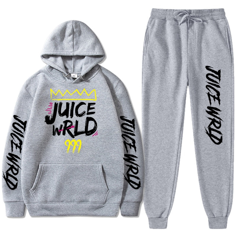 Juice WRLD Hoodies Pullover Joggers Sweatpants Casual Tracksuit Black typography