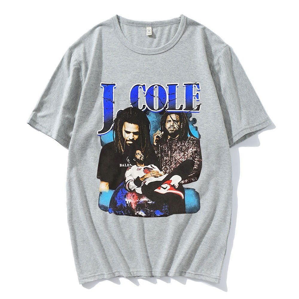 J Cole T shirt Vintage 90s Rap Hip Hop Graphics Oversize