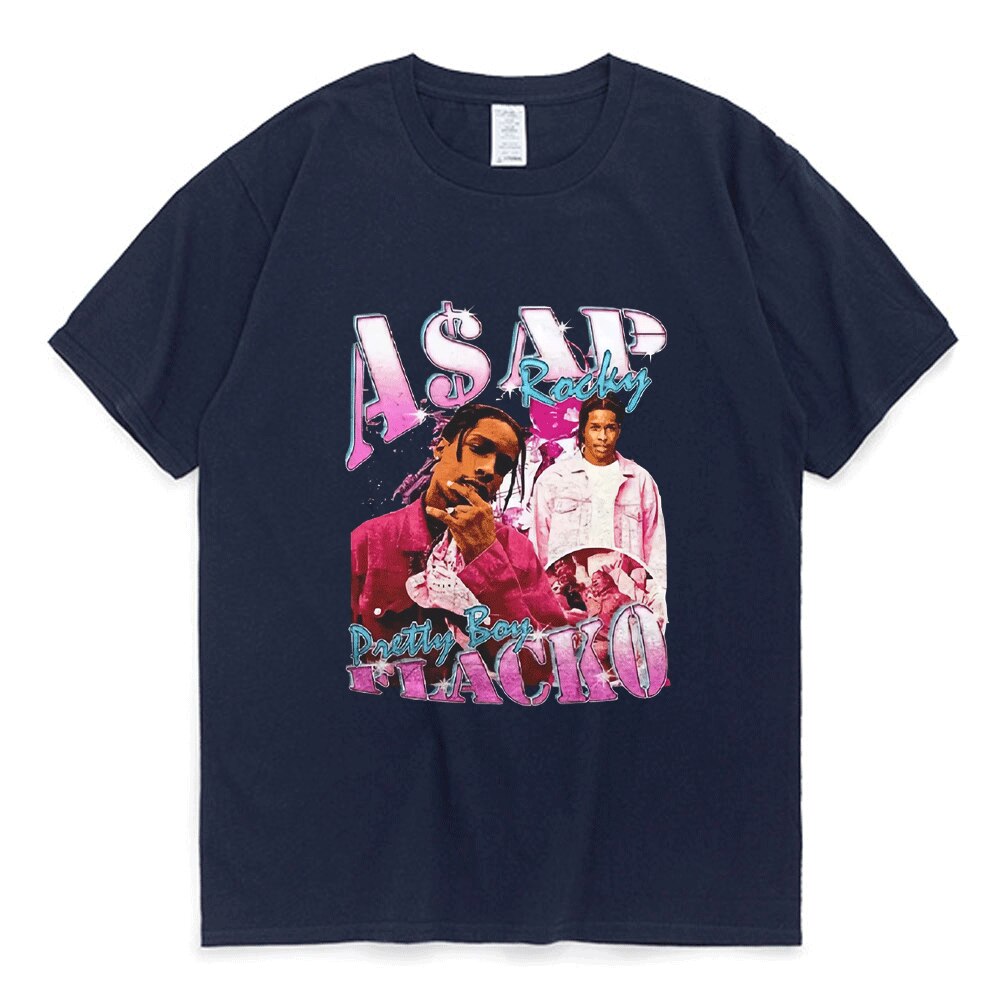 Asap Rocky T Shirt Fashion Streetwear Vintage Punk Hip Hop