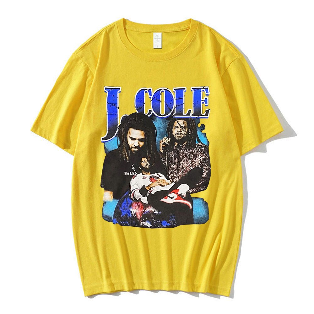 J Cole T shirt Vintage 90s Rap Hip Hop Graphics Oversize