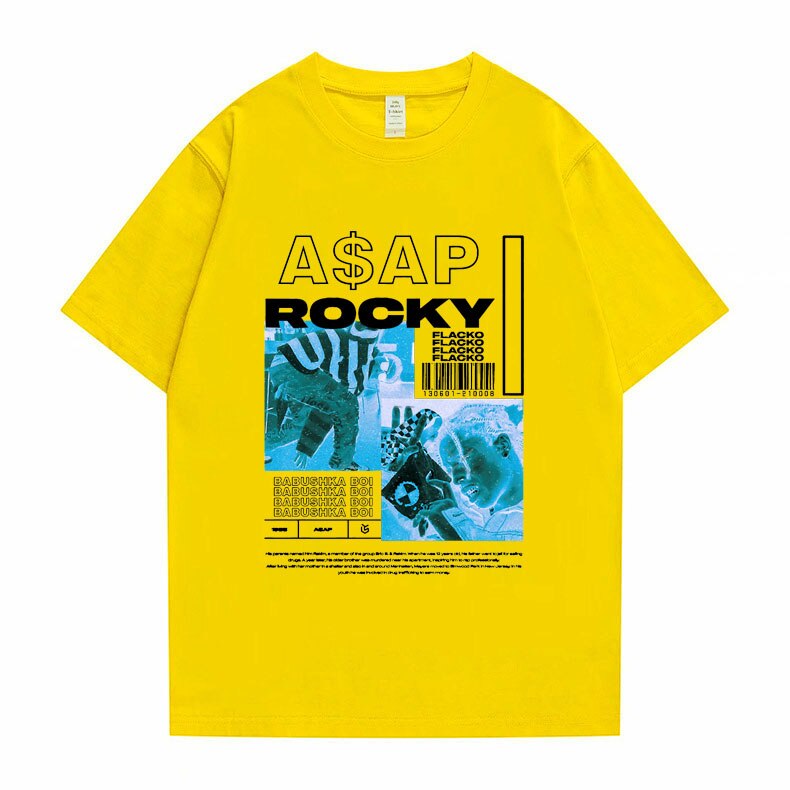 Asap Rocky  T shirt Oversized Streetwear Unisex