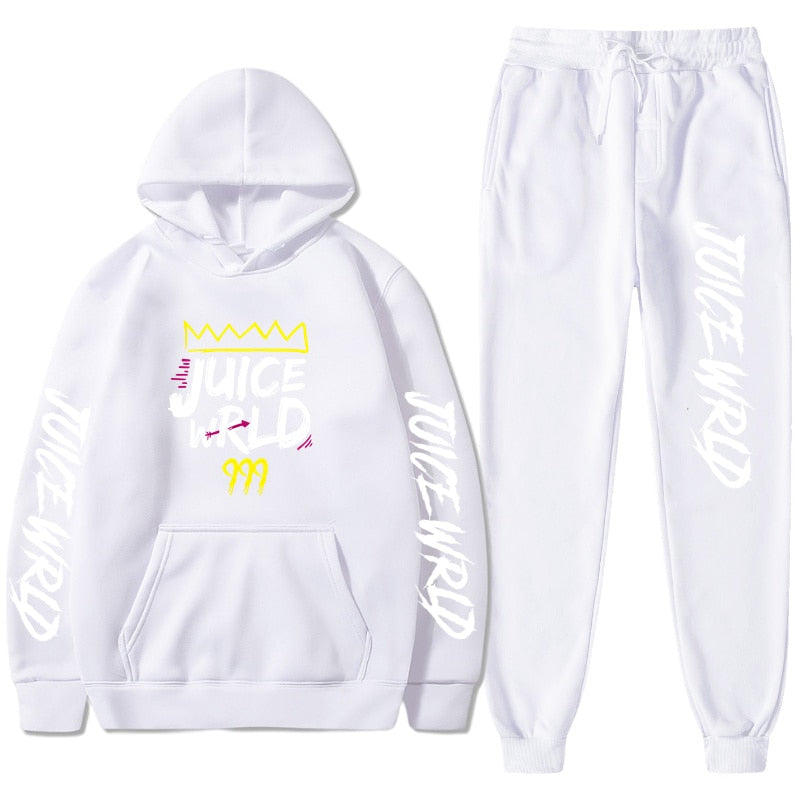 Juice WRLD Hoodies Pullover Joggers Sweatpants Casual Tracksuit Black typography