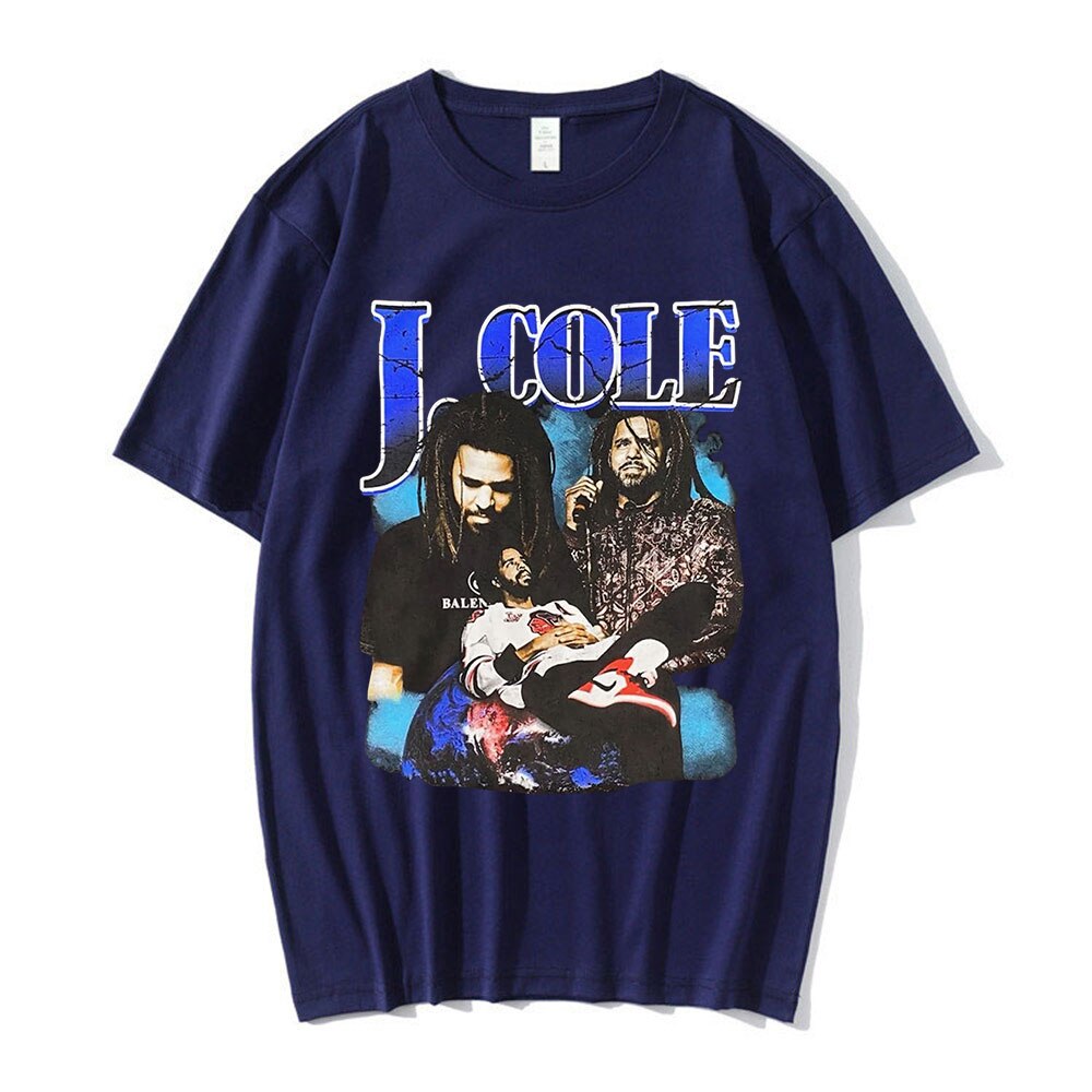 J Cole T shirt Vintage 90s Rap Hip Hop Graphics Oversize