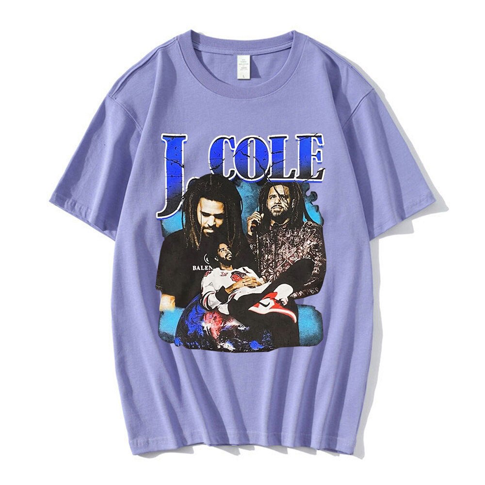 J Cole T shirt Vintage 90s Rap Hip Hop Graphics Oversize