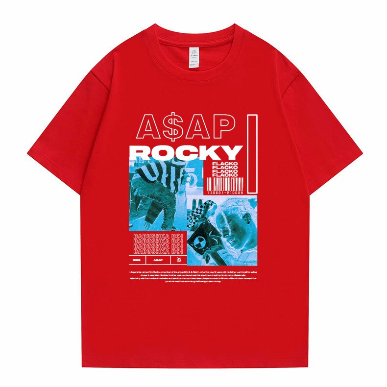 Asap Rocky  T shirt Oversized Streetwear Unisex