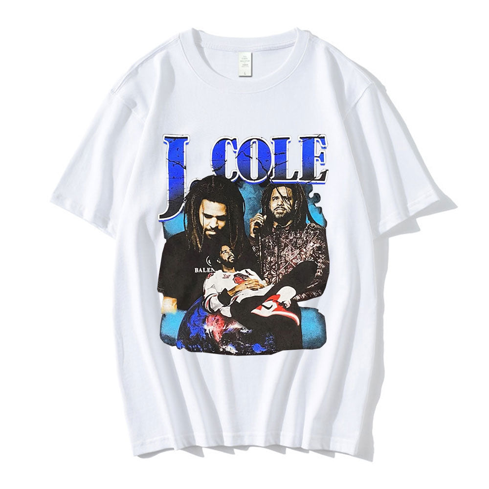 J Cole T shirt Vintage 90s Rap Hip Hop Graphics Oversize