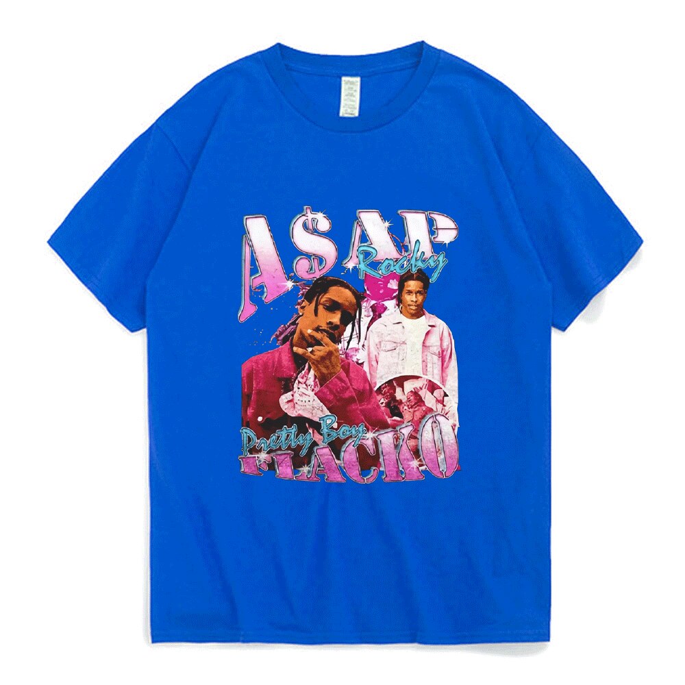 Asap Rocky T Shirt Fashion Streetwear Vintage Punk Hip Hop