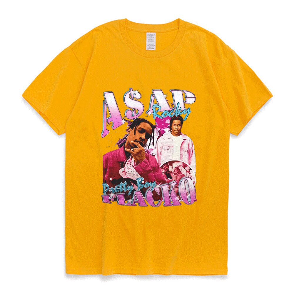 Asap Rocky T Shirt Fashion Streetwear Vintage Punk Hip Hop