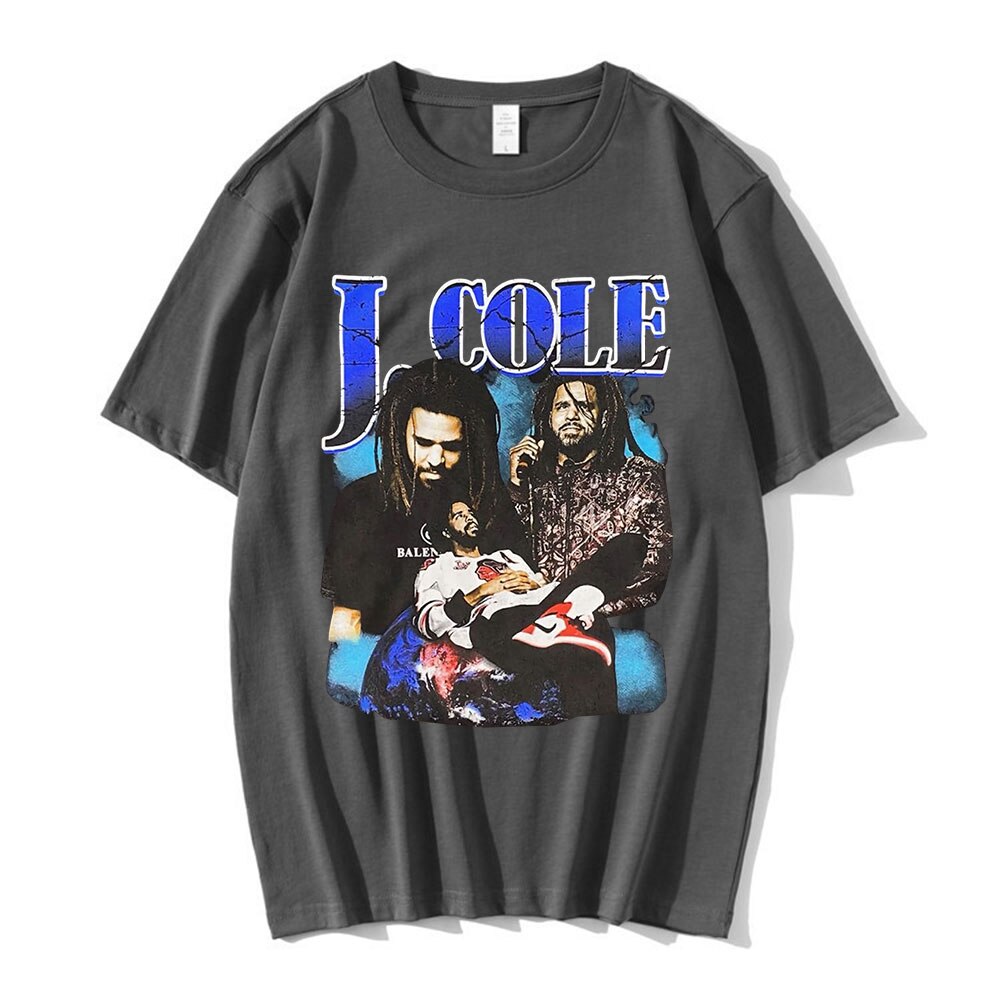 J Cole T shirt Vintage 90s Rap Hip Hop Graphics Oversize