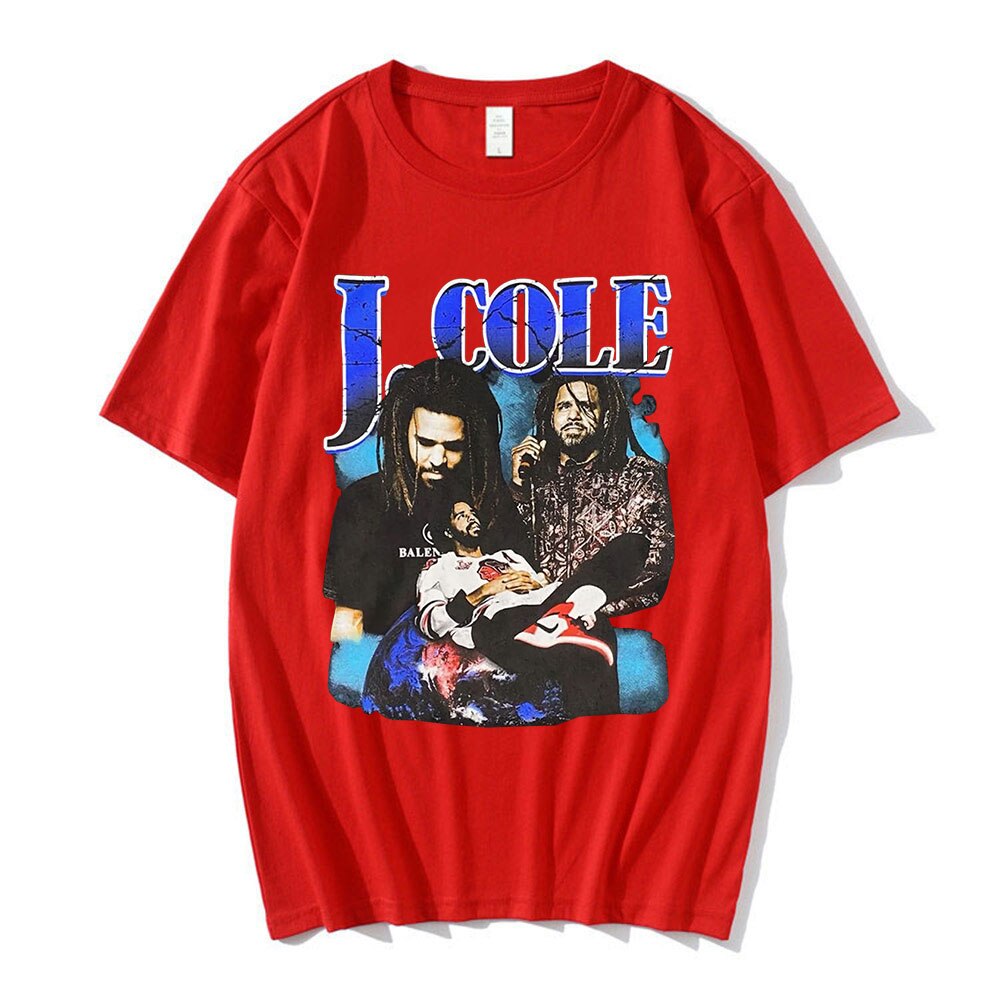 J Cole T shirt Vintage 90s Rap Hip Hop Graphics Oversize