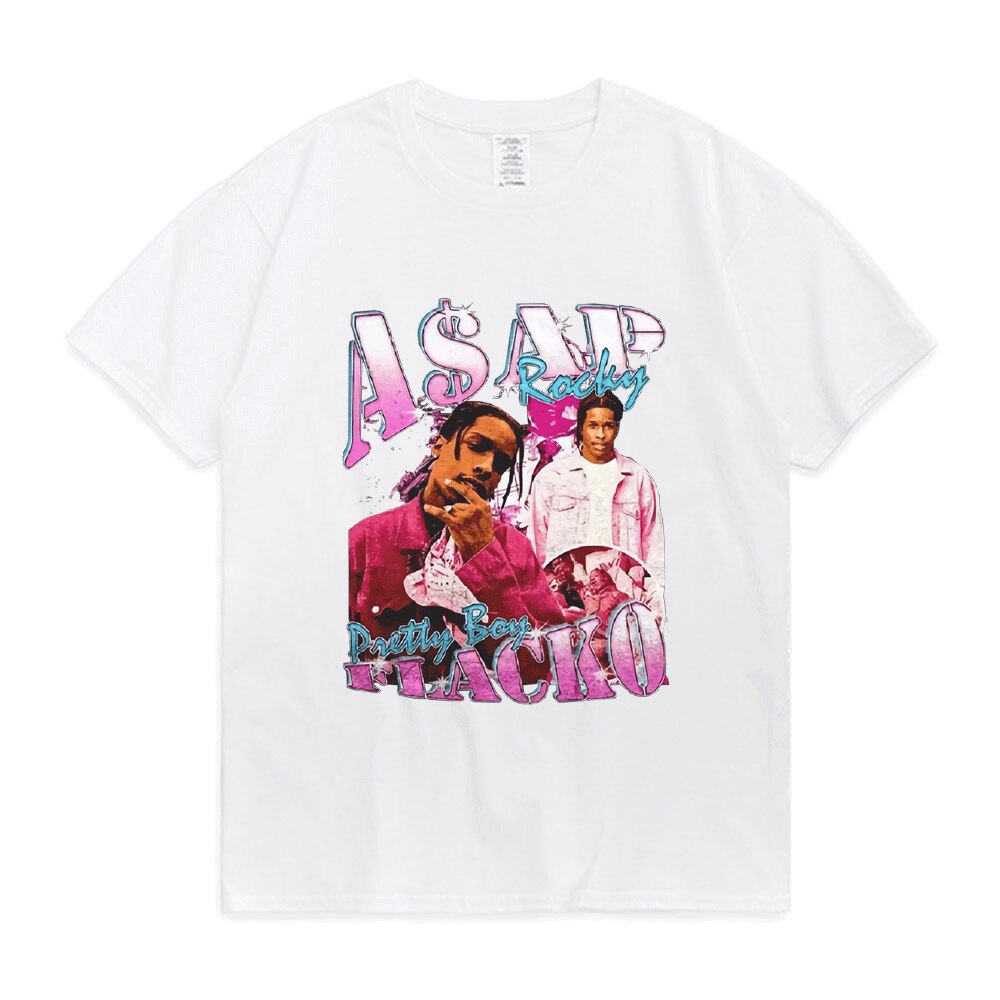 Asap Rocky T Shirt Fashion Streetwear Vintage Punk Hip Hop